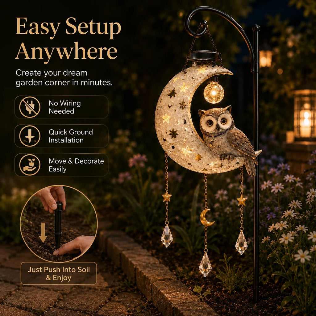 Solar Owl Moon Garden Light🦉