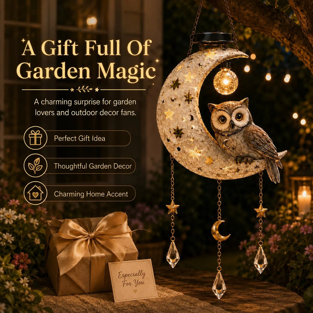 Solar Owl Moon Garden Light🦉