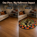3D Skeleton Pit Halloween Illusion Round Rug
