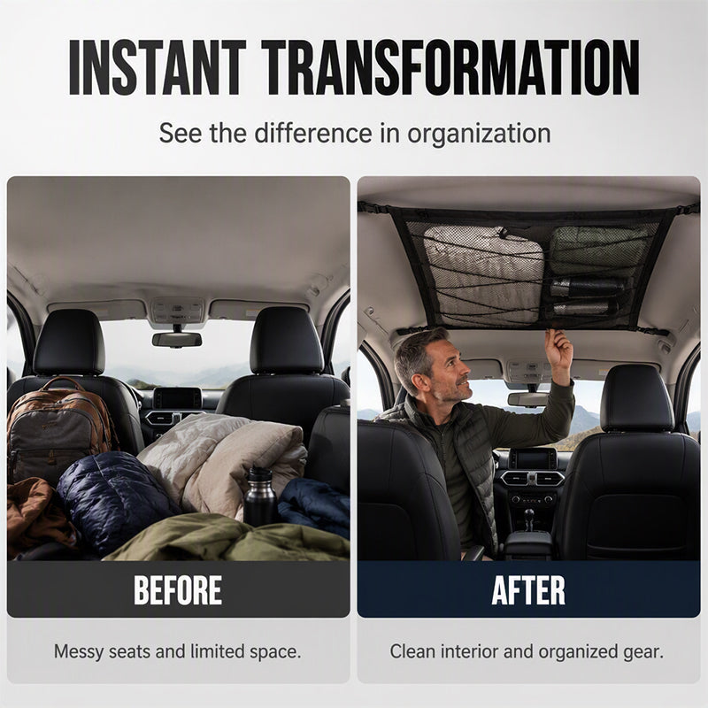 🔥 Car Ceiling Storage Bag with Adjustable Buckles🚗🧳